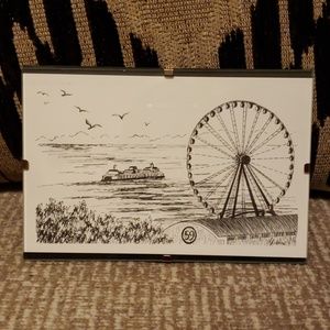 Seattle postcard art - Great wheel